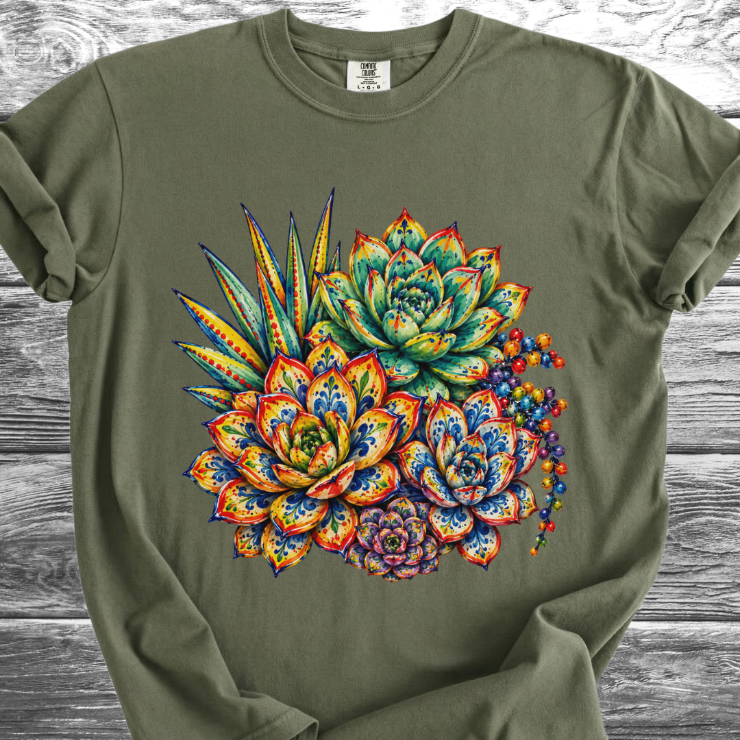 Ceramic Style Succulents TShirt