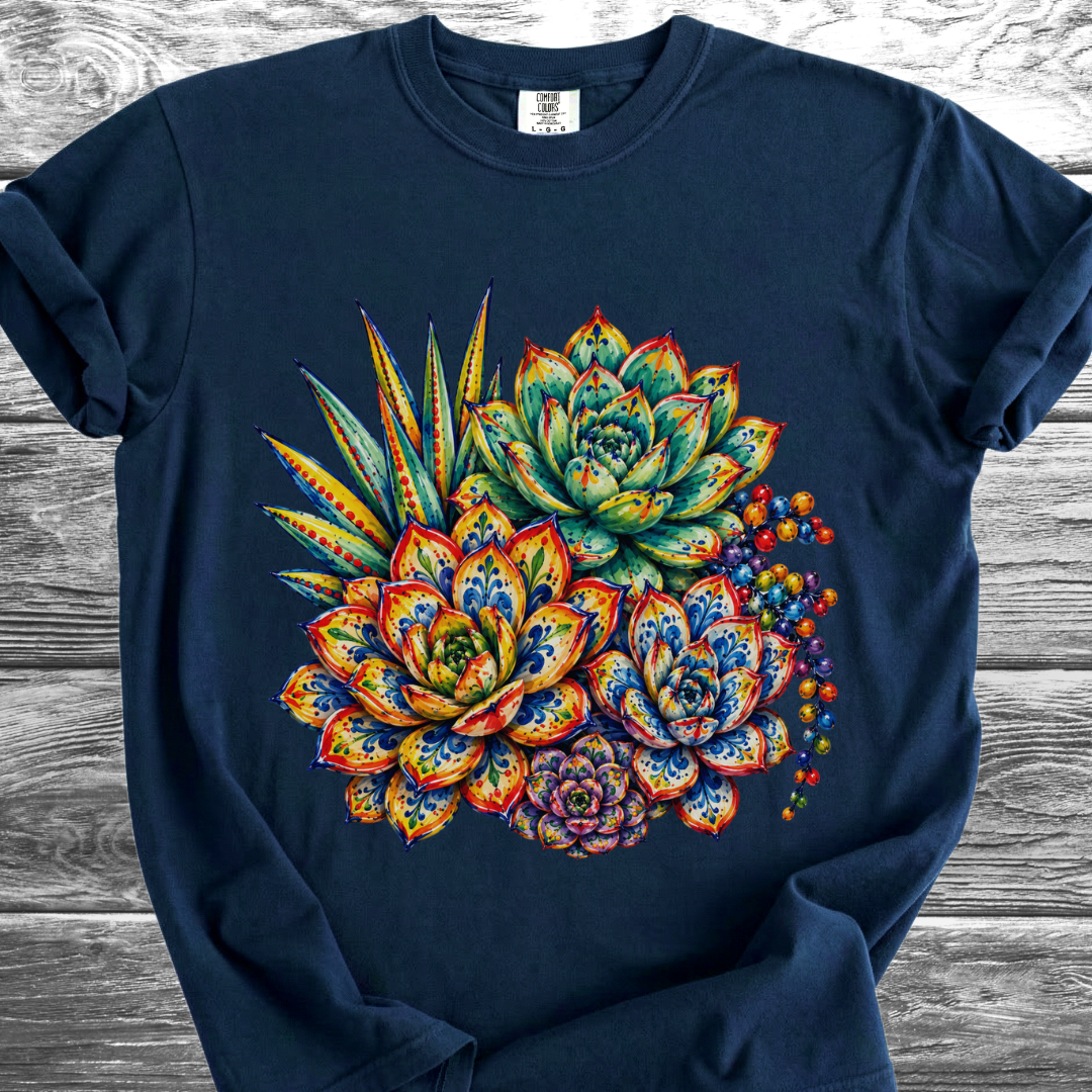 Ceramic Style Succulents TShirt