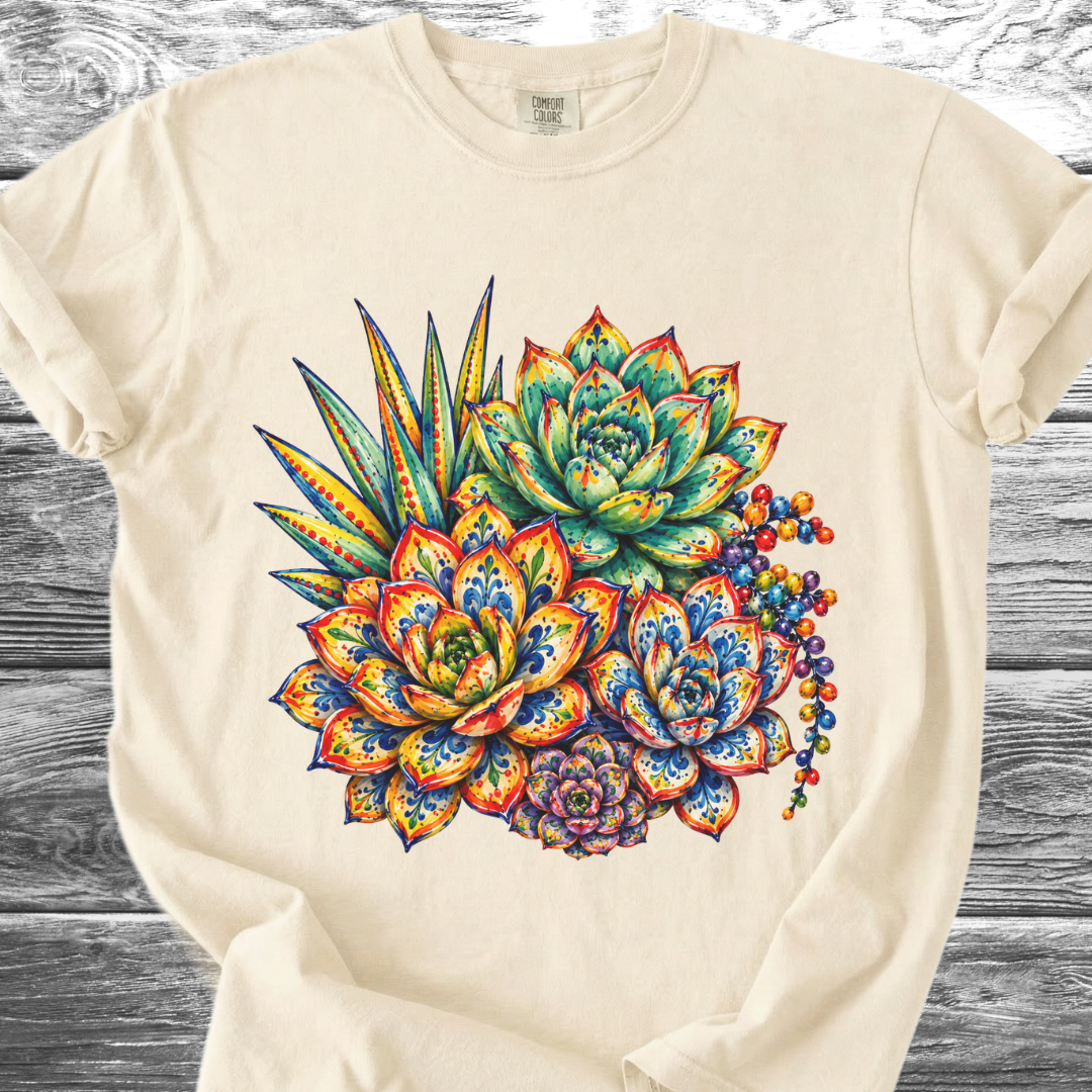 Ceramic Style Succulents TShirt