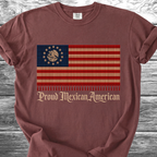 America-Mexico Flag Serape Blue, Proud 4th TShirt