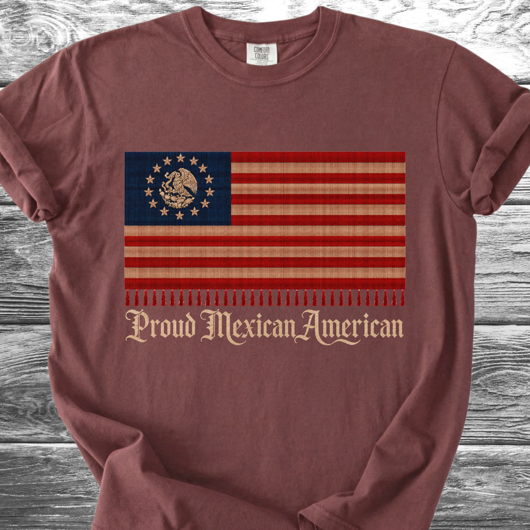 America-Mexico Flag Serape Blue, Proud 4th TShirt