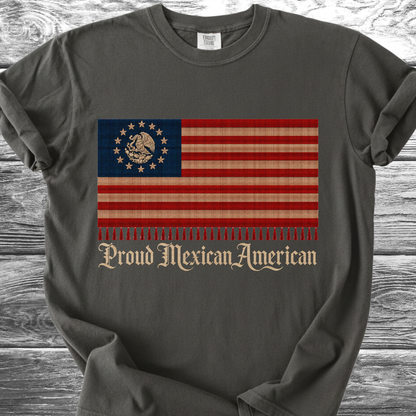 America-Mexico Flag Serape Blue, Proud 4th TShirt
