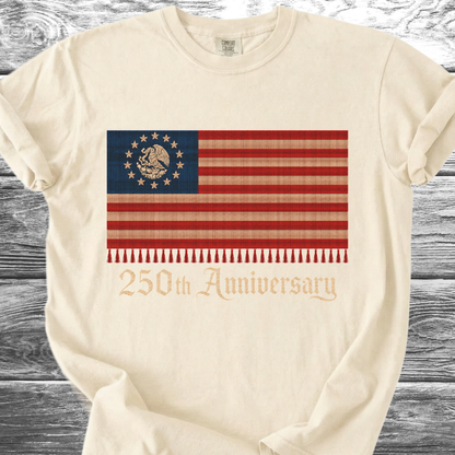 America-Mexico Flag Serape Blue, 250th 4th TShirt