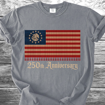 America-Mexico Flag Serape Blue, 250th 4th TShirt