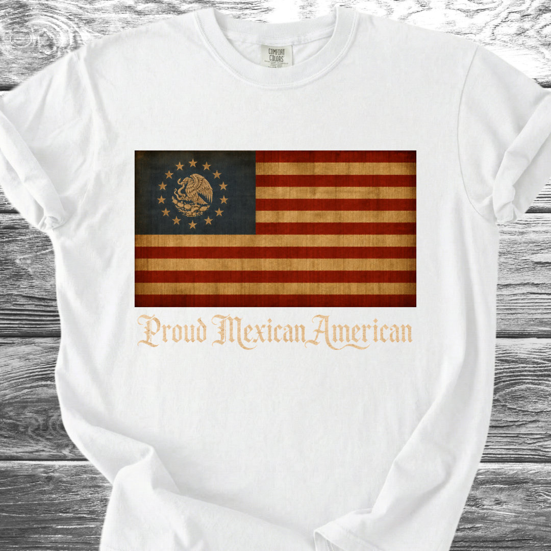 America-Mexico Flag Vintage Blue, Proud 4th TShirt