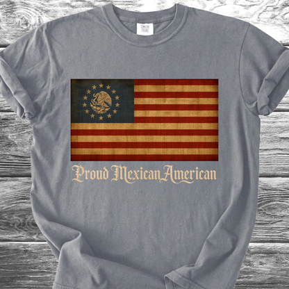 America-Mexico Flag Vintage Blue, Proud 4th TShirt