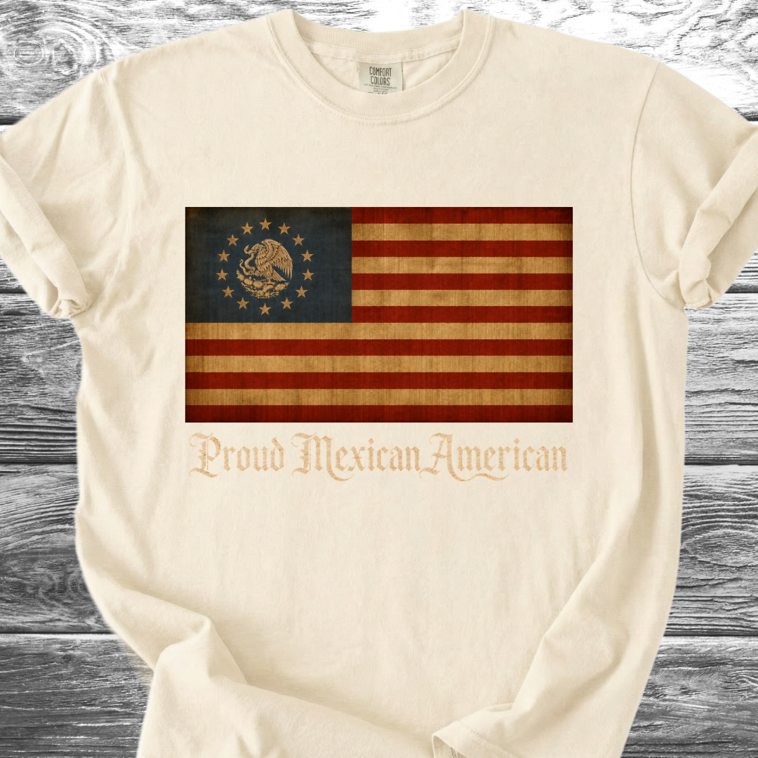 America-Mexico Flag Vintage Blue, Proud 4th TShirt