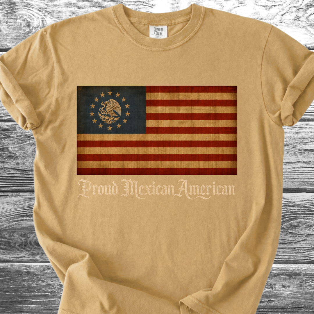America-Mexico Flag Vintage Blue, Proud 4th TShirt