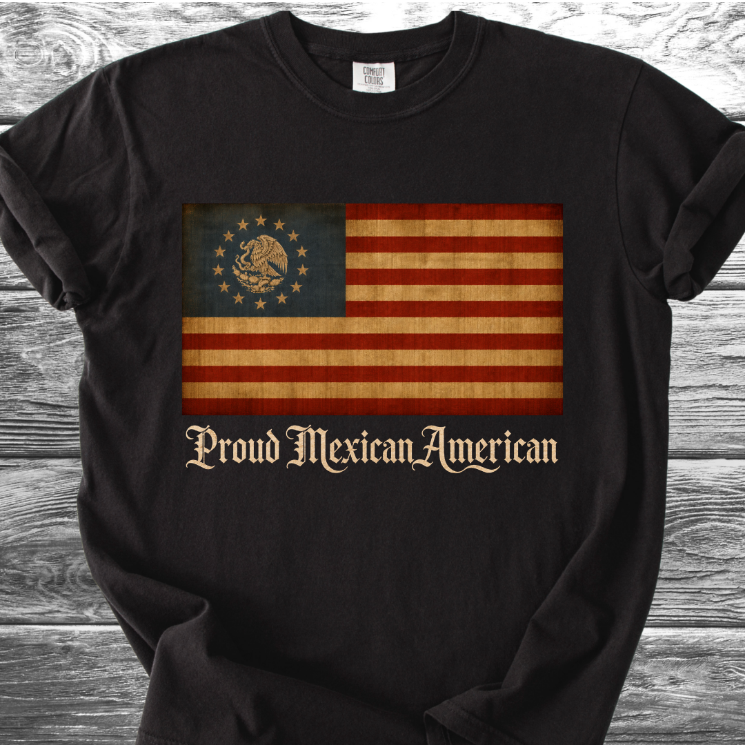 America-Mexico Flag Vintage Blue, Proud 4th TShirt