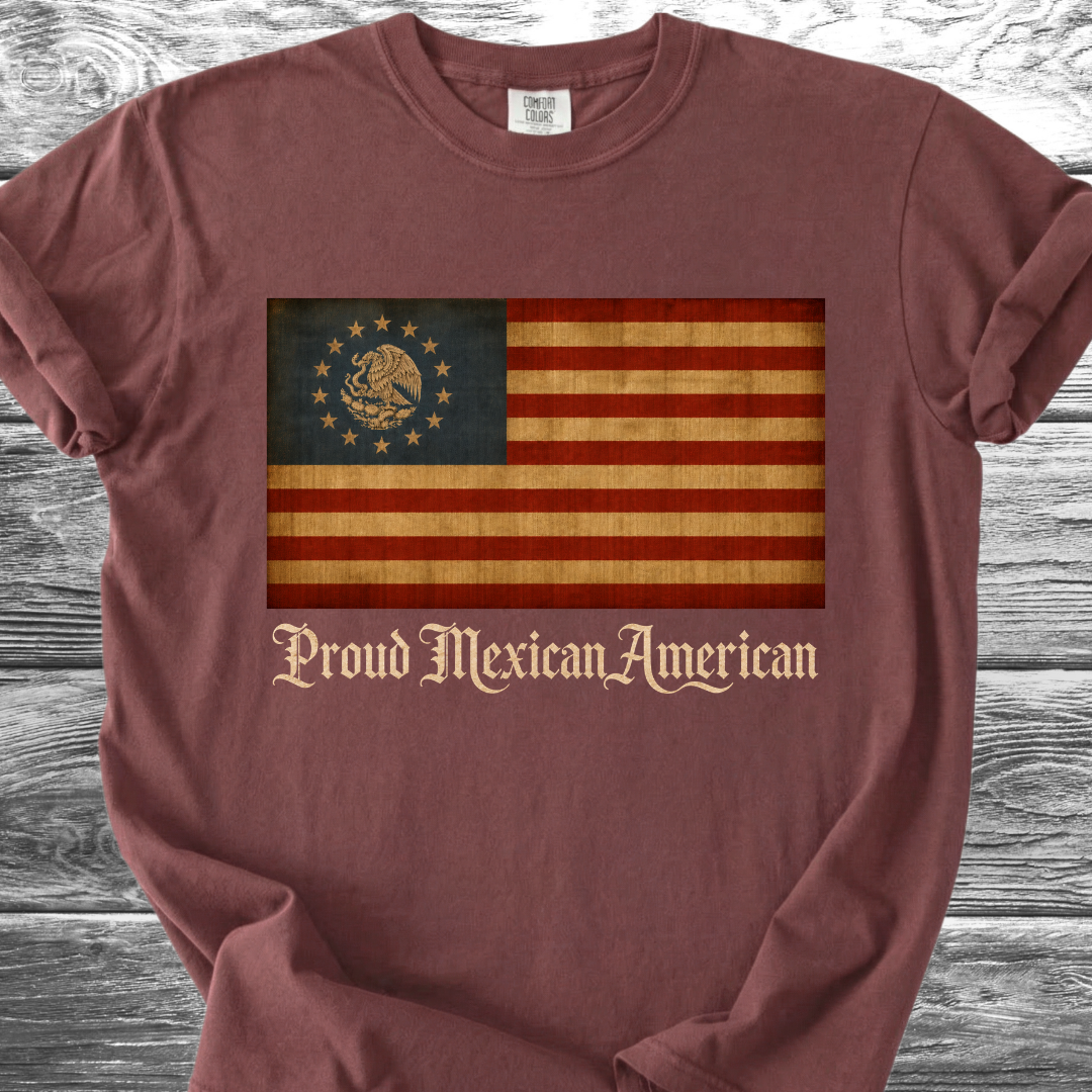 America-Mexico Flag Vintage Blue, Proud 4th TShirt