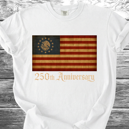 America-Mexico Flag Vintage Blue, 250th 4th TShirt
