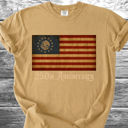 America-Mexico Flag Vintage Blue, 250th 4th TShirt