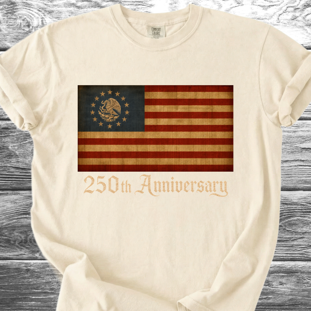 America-Mexico Flag Vintage Blue, 250th 4th TShirt