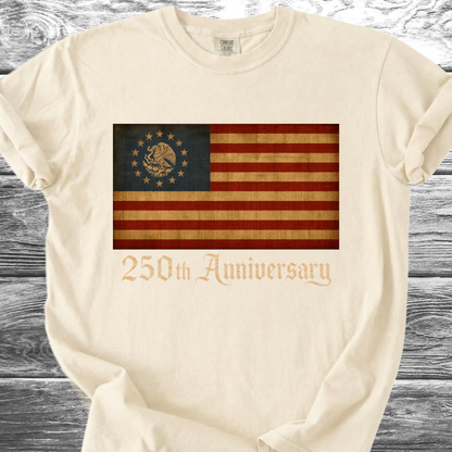 America-Mexico Flag Vintage Blue, 250th 4th TShirt