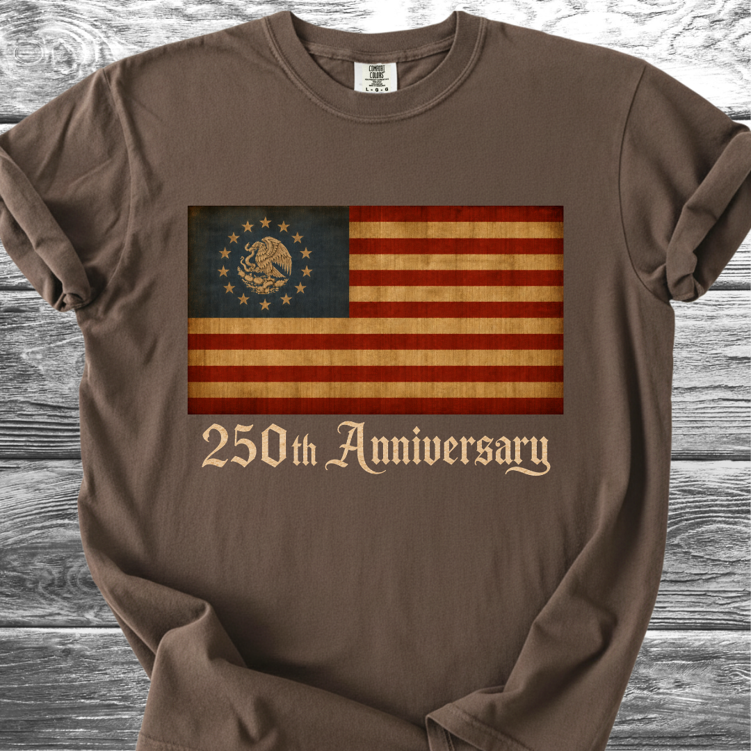 America-Mexico Flag Vintage Blue, 250th 4th TShirt