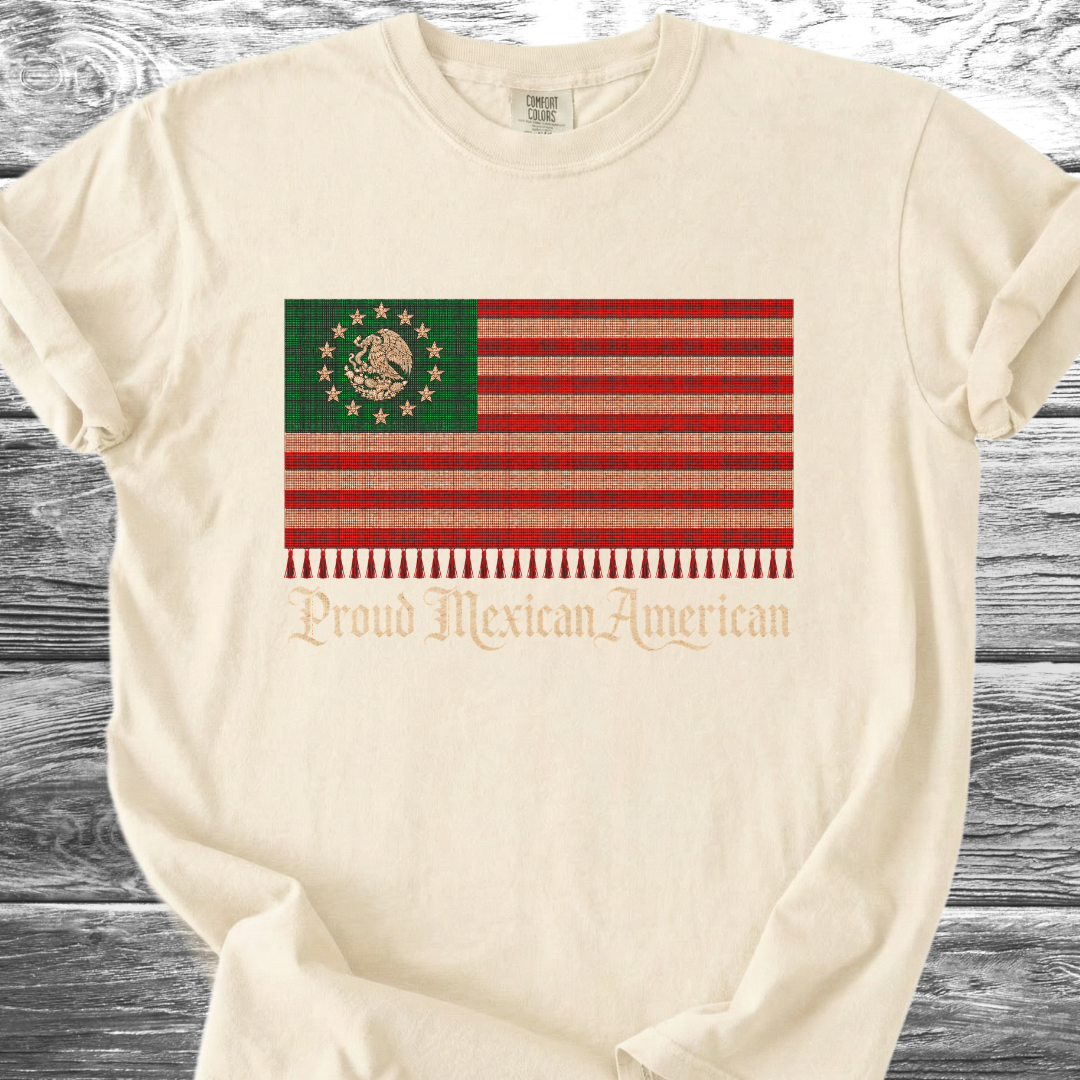 America-Mexico Flag Serape Green, Proud 4th TShirt