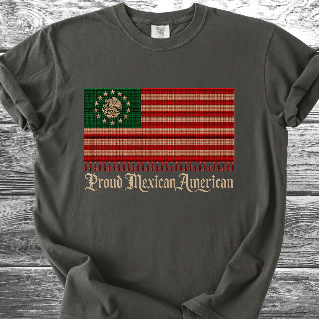 America-Mexico Flag Serape Green, Proud 4th TShirt