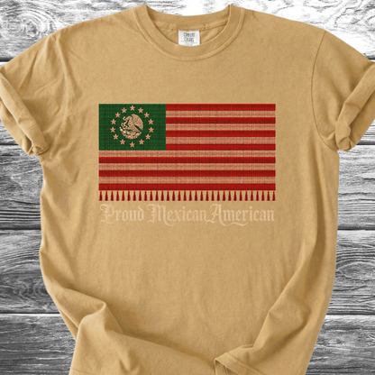 America-Mexico Flag Serape Green, Proud 4th TShirt