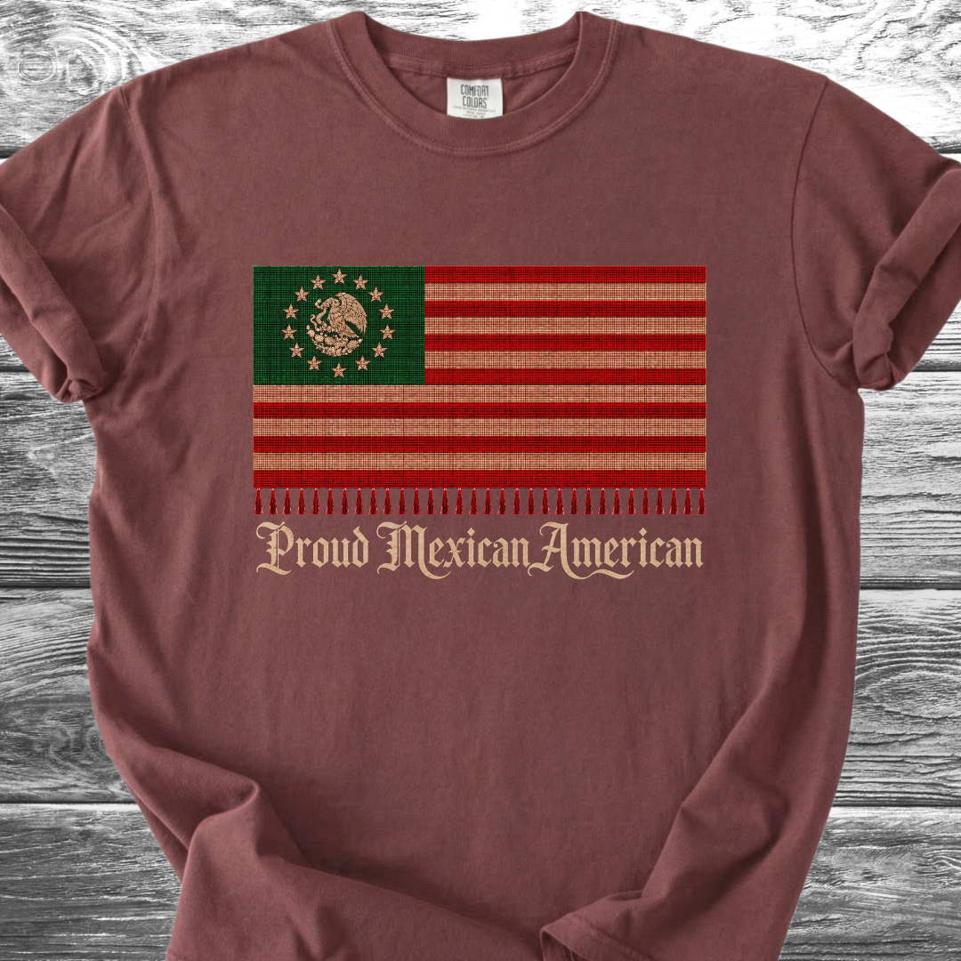 America-Mexico Flag Serape Green, Proud 4th TShirt