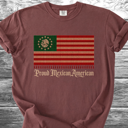 America-Mexico Flag Serape Green, Proud 4th TShirt