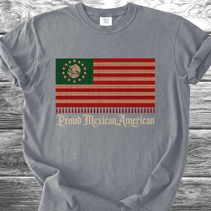 America-Mexico Flag Serape Green, Proud 4th TShirt