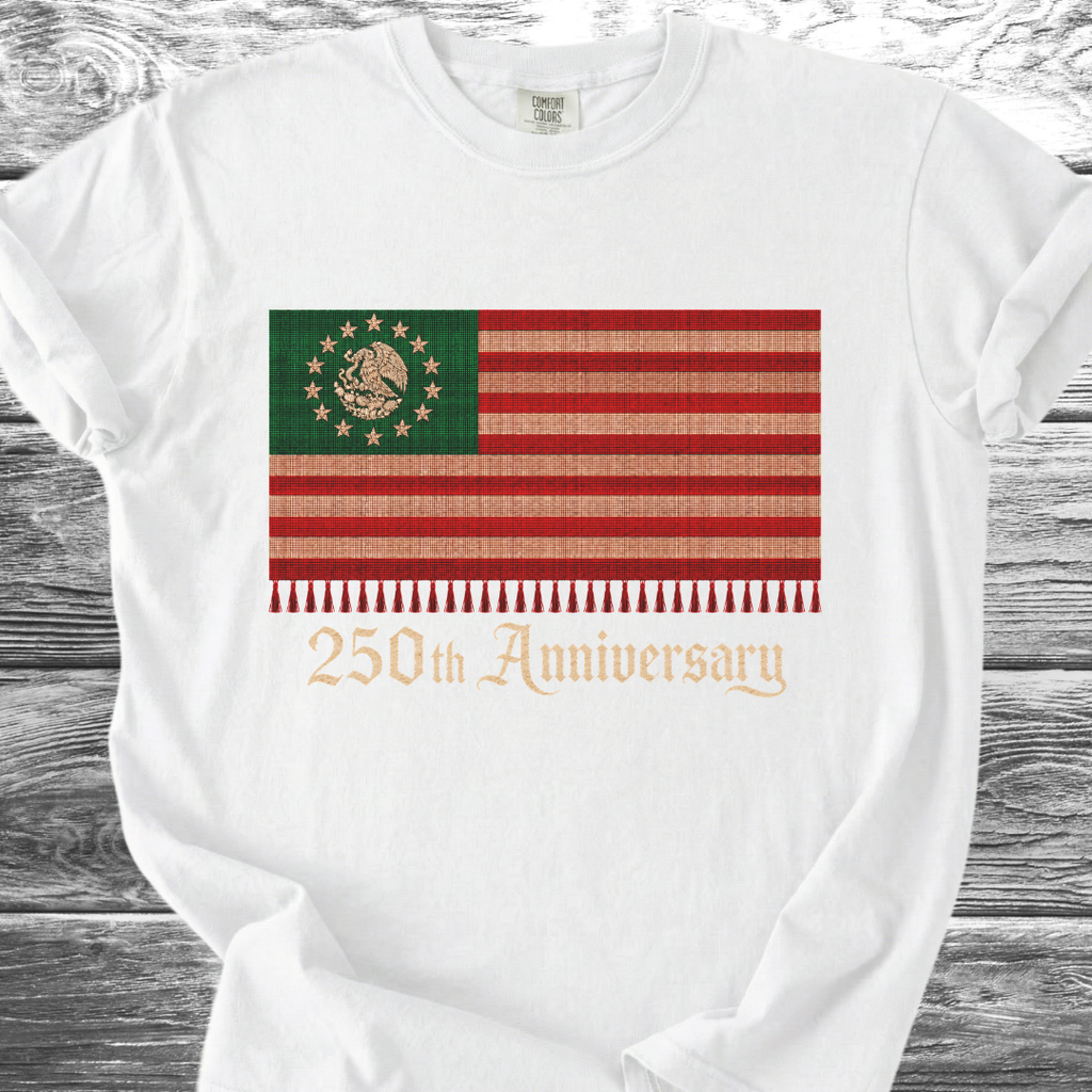 America-Mexico Flag Serape Green, 250th 4th TShirt
