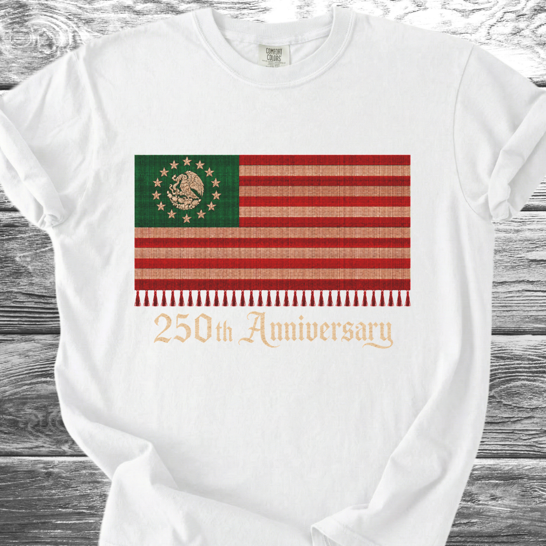 America-Mexico Flag Serape Green, 250th 4th TShirt