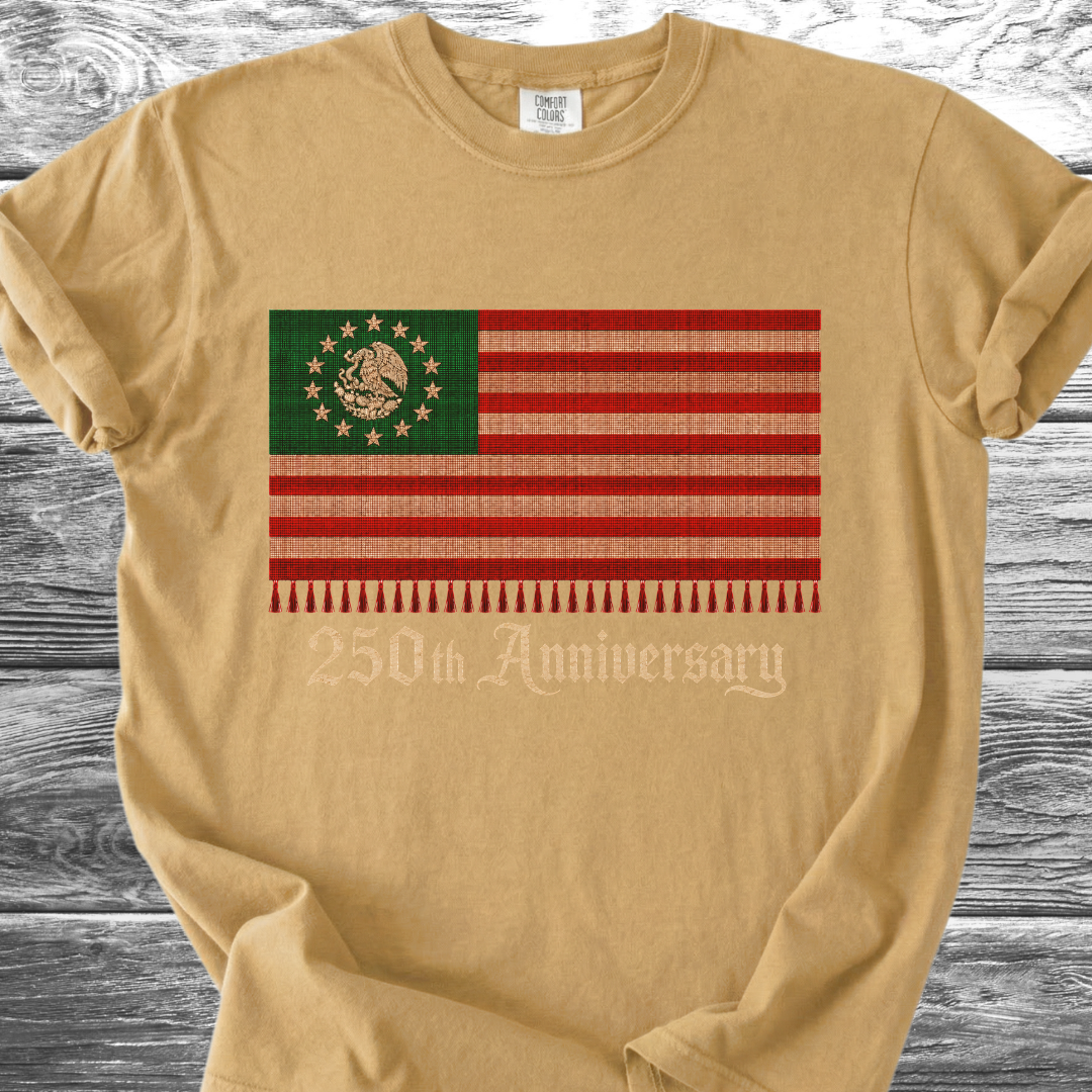 America-Mexico Flag Serape Green, 250th 4th TShirt
