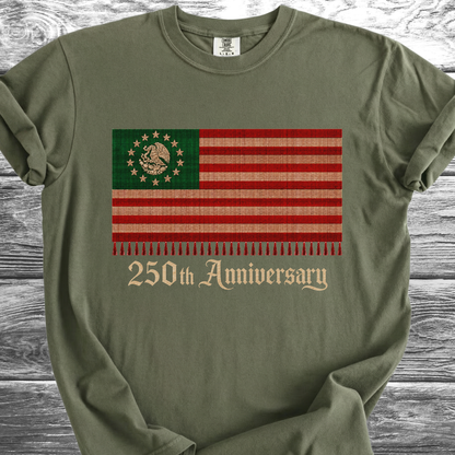 America-Mexico Flag Serape Green, 250th 4th TShirt