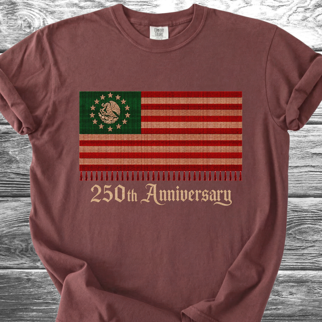 America-Mexico Flag Serape Green, 250th 4th TShirt