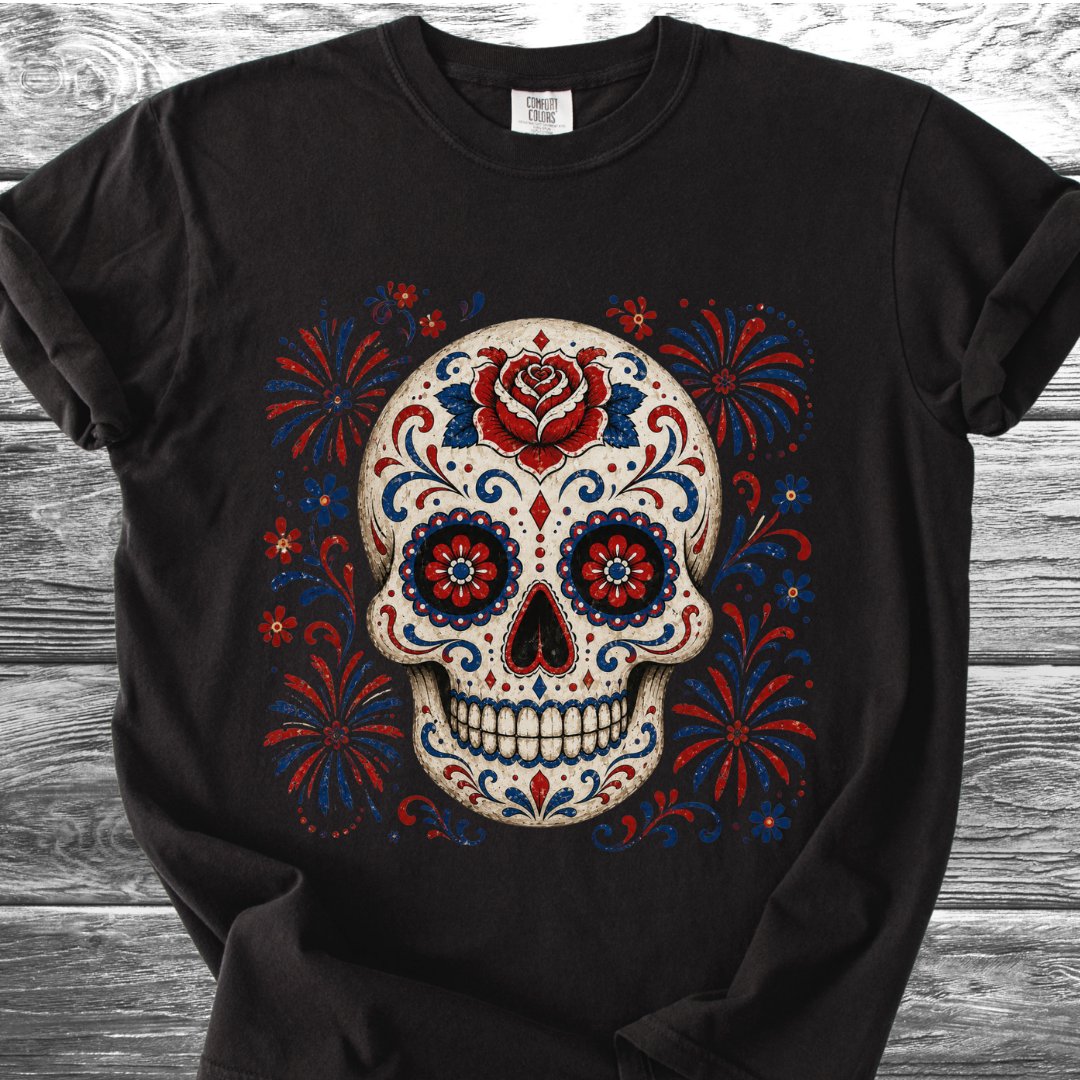 4th Of July Sugar Skull 4th TShirt