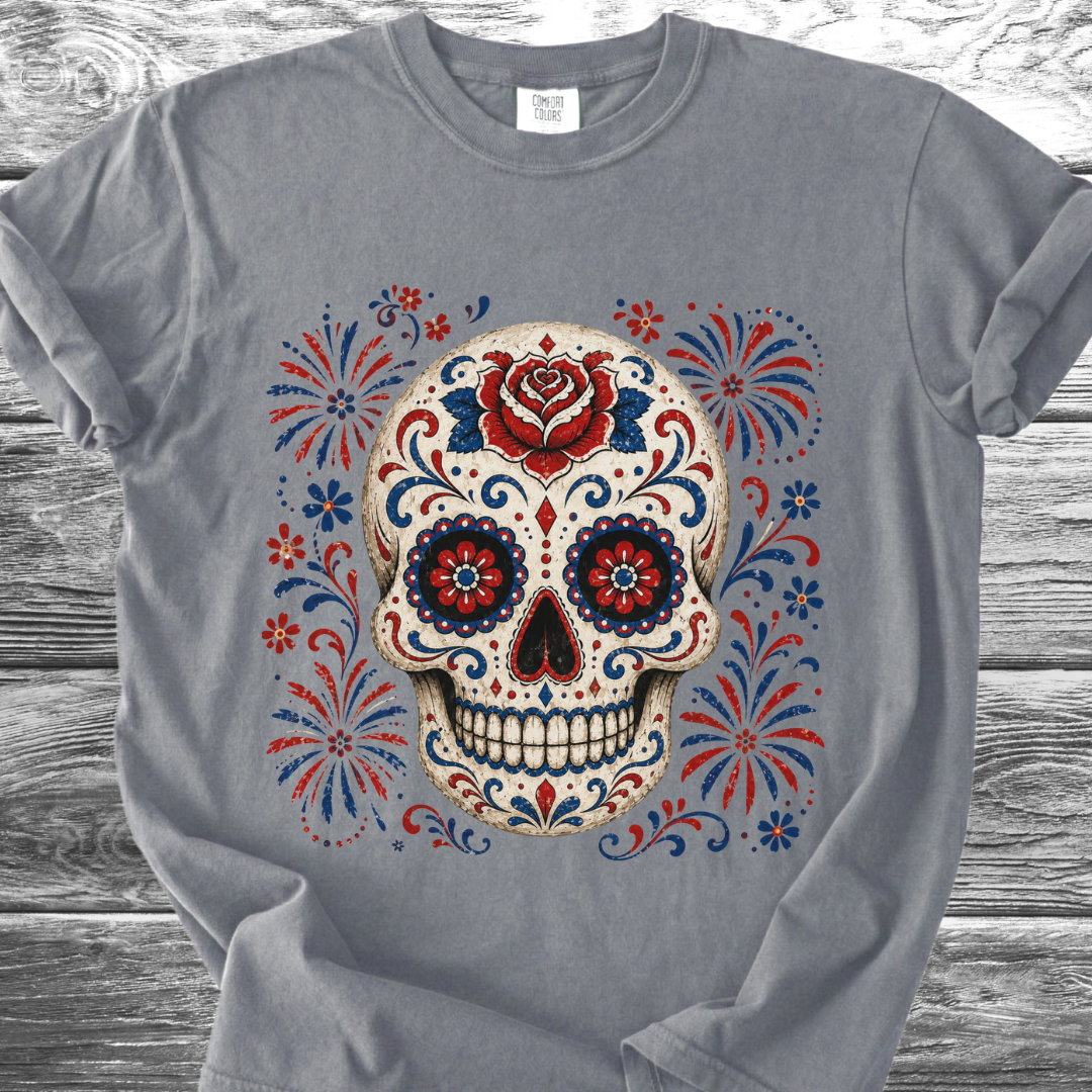 4th Of July Sugar Skull 4th TShirt