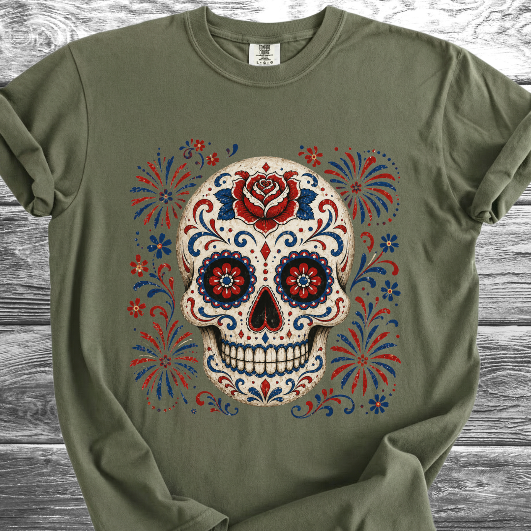 4th Of July Sugar Skull 4th TShirt