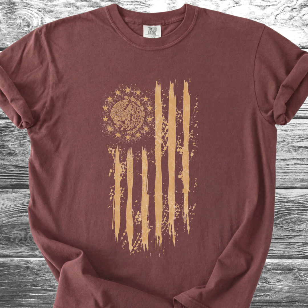 Mexican American Flag Artistic 4th TShirt