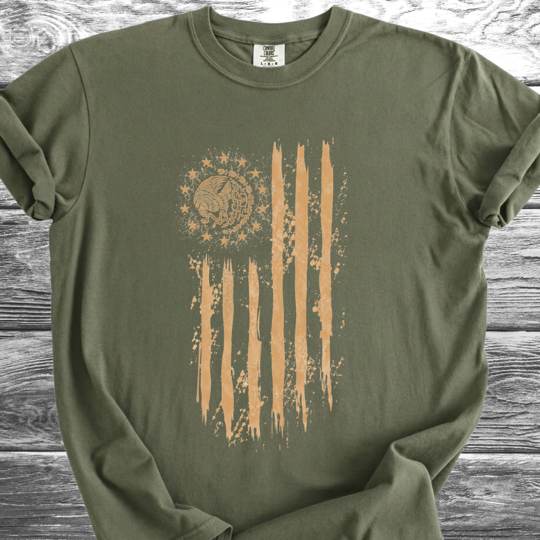 Mexican American Flag Artistic 4th TShirt
