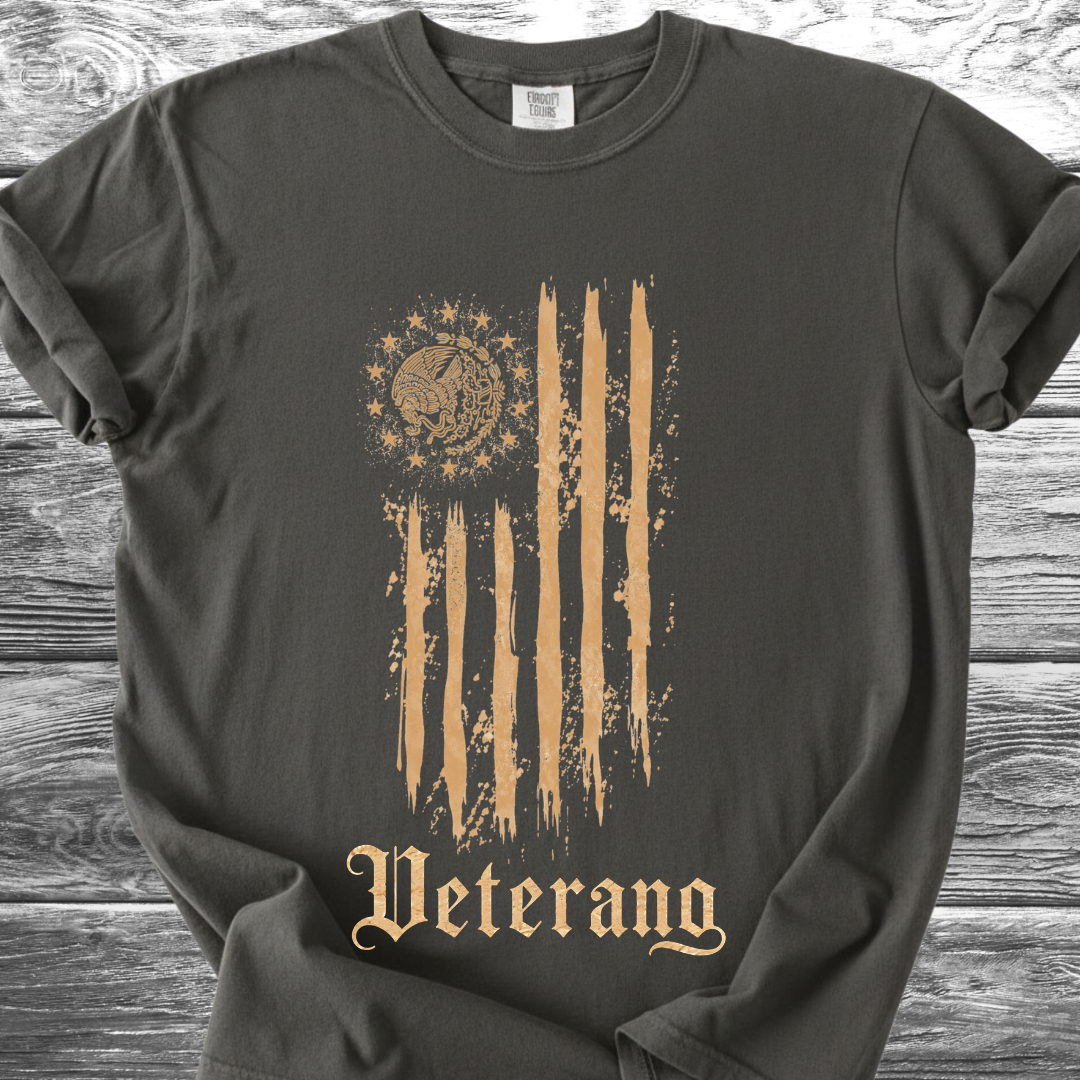 Mexican American Flag Artistic, Veterano 4th TShirt