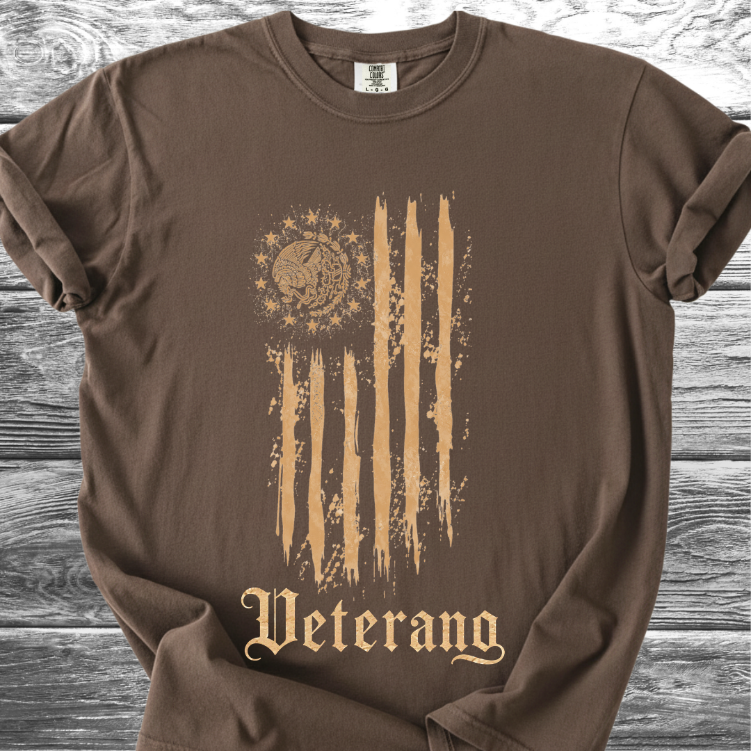 Mexican American Flag Artistic, Veterano 4th TShirt