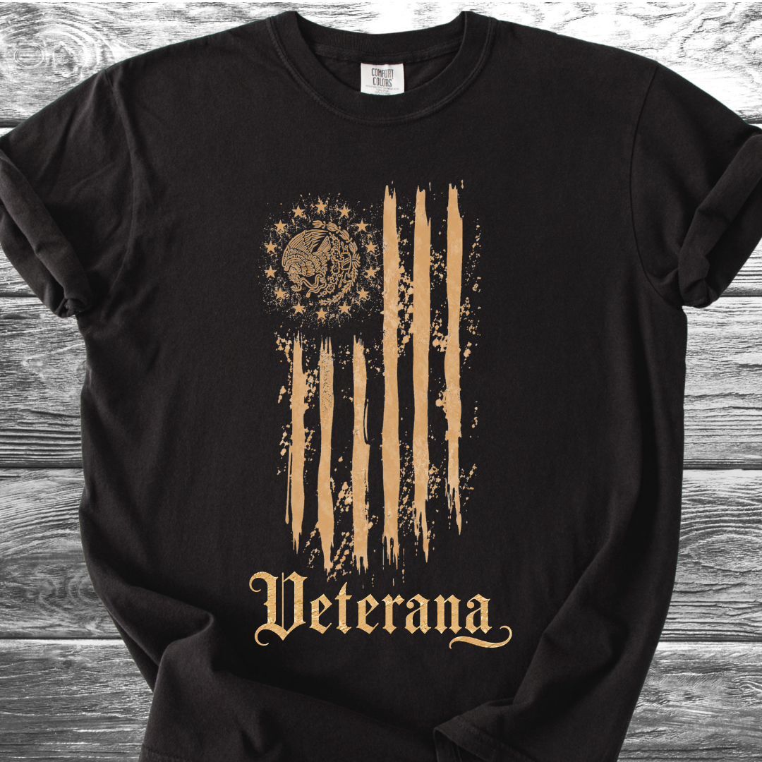 Mexican American Flag Artistic, Veterana 4th TShirt