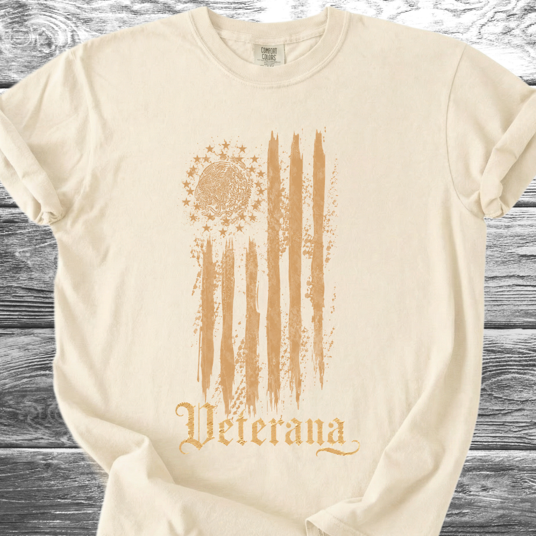 Mexican American Flag Artistic, Veterana 4th TShirt