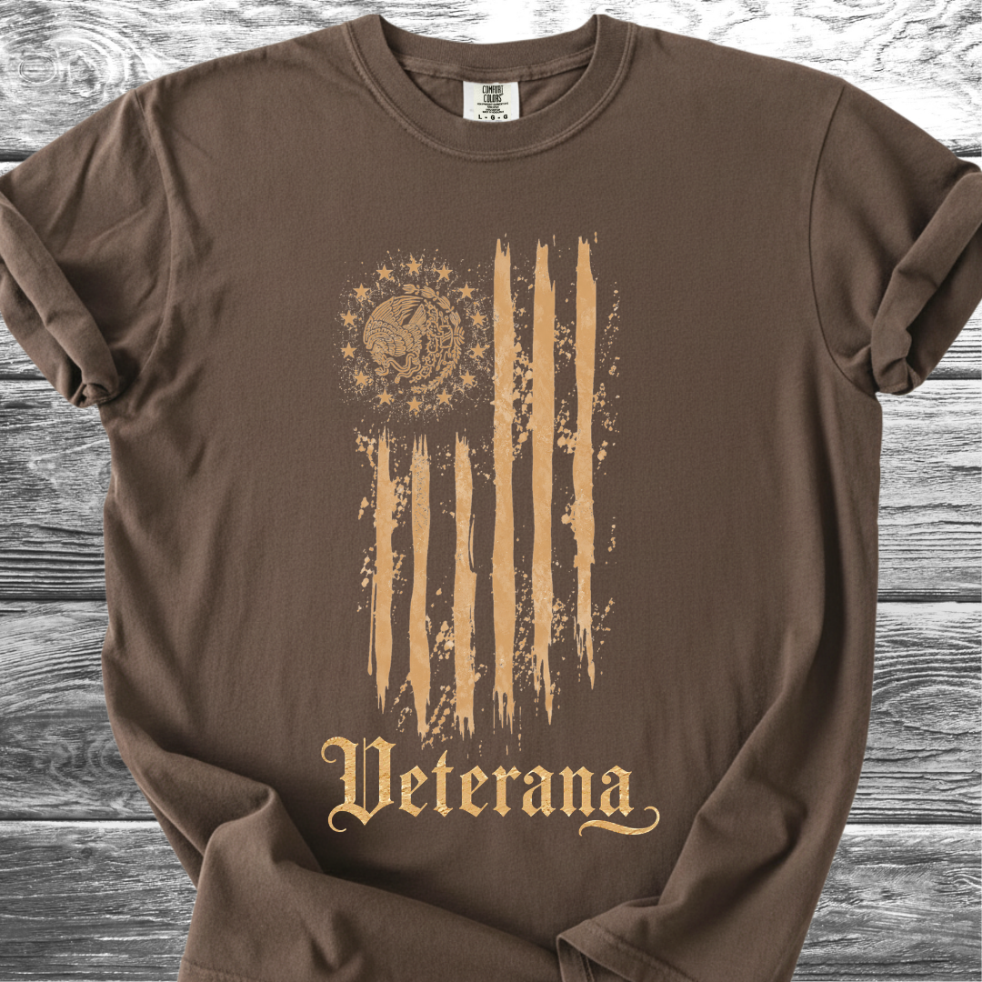 Mexican American Flag Artistic, Veterana 4th TShirt