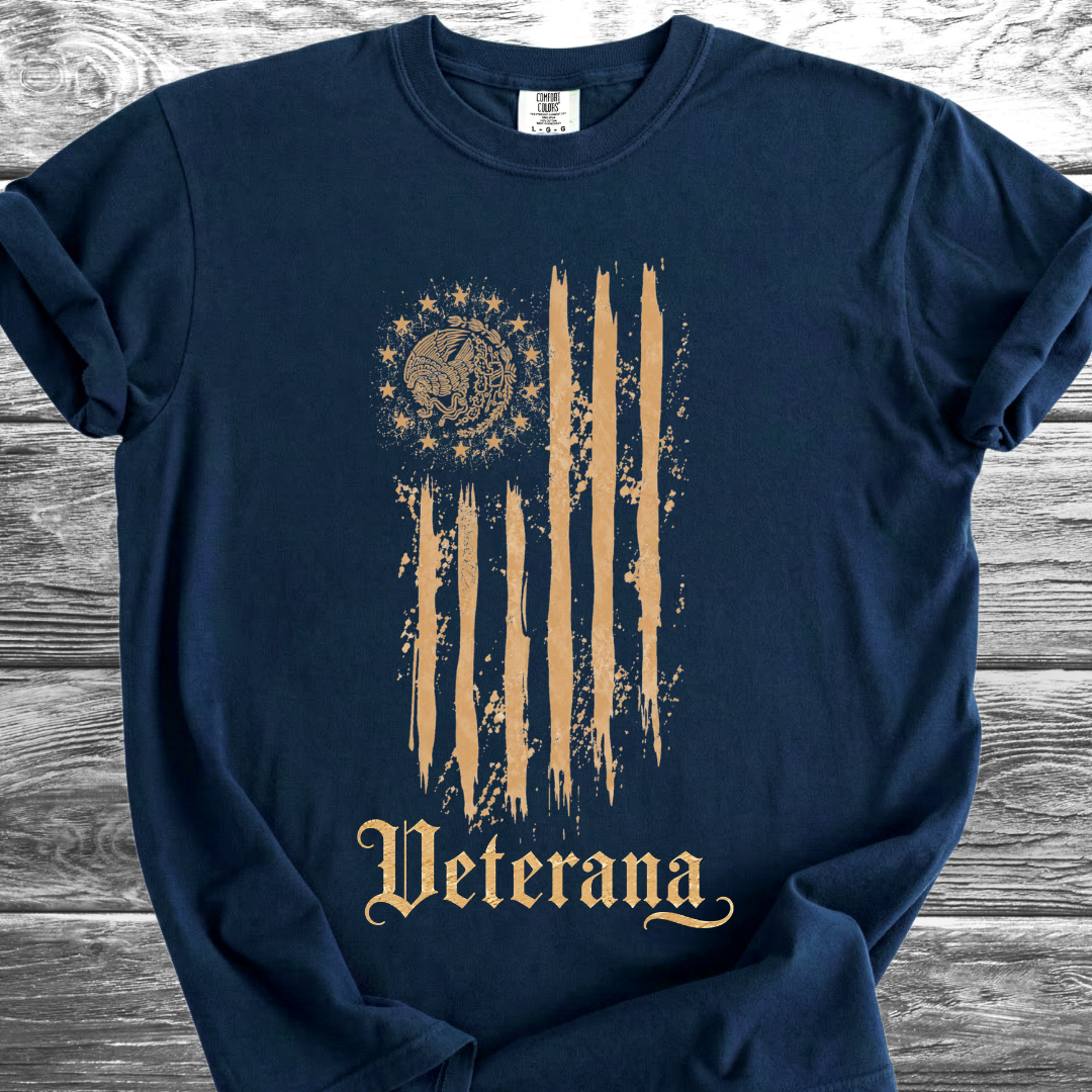 Mexican American Flag Artistic, Veterana 4th TShirt
