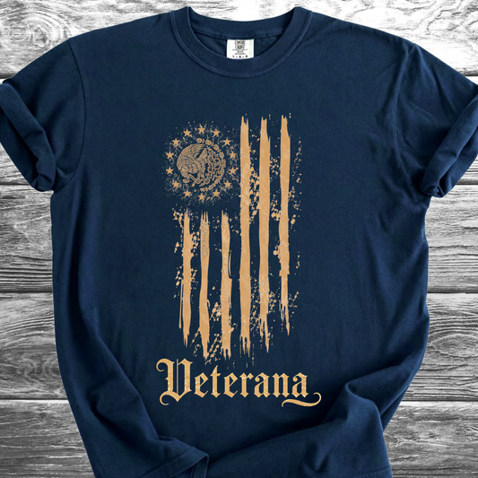 Mexican American Flag Artistic, Veterana 4th TShirt