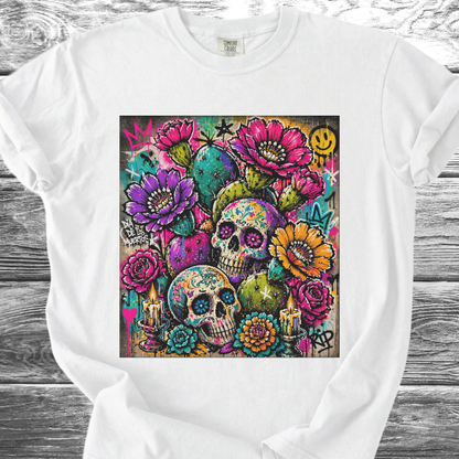 Cactus Skulls Graffiti TShirt
