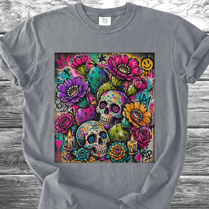 Cactus Skulls Graffiti TShirt
