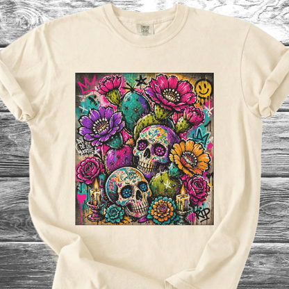 Cactus Skulls Graffiti TShirt