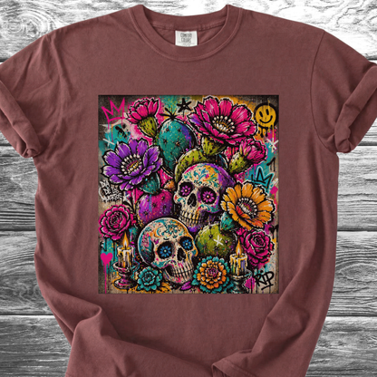 Cactus Skulls Graffiti TShirt