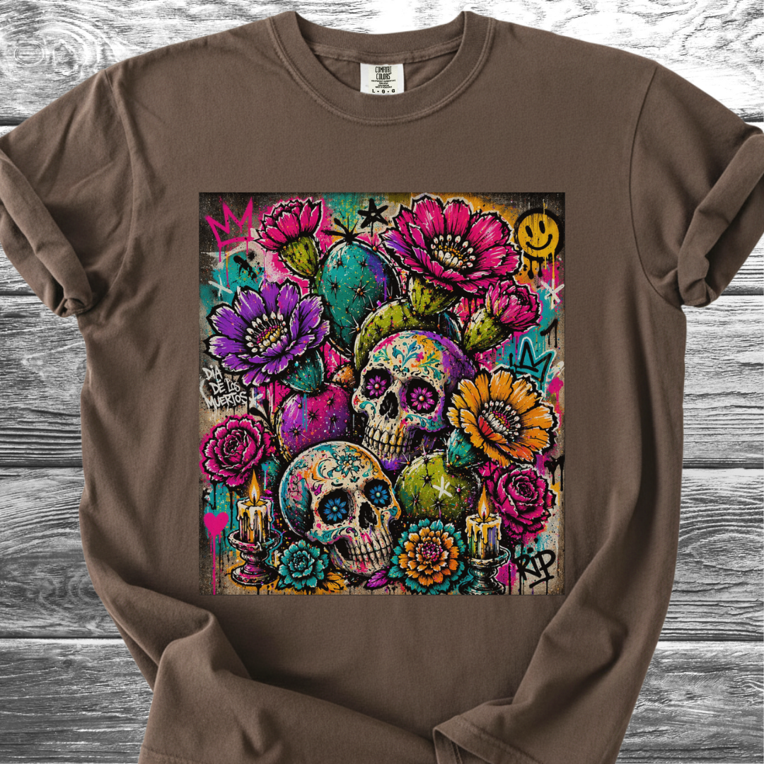 Cactus Skulls Graffiti TShirt