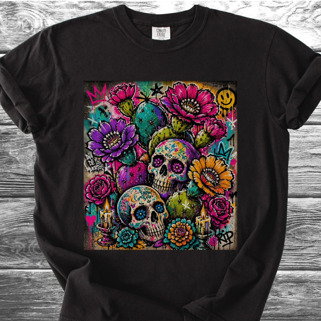 Cactus Skulls Graffiti TShirt