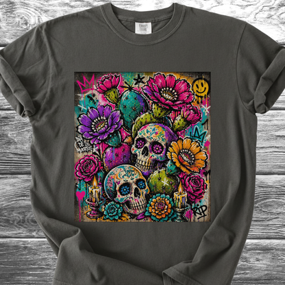 Cactus Skulls Graffiti TShirt