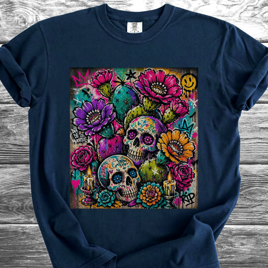 Cactus Skulls Graffiti TShirt